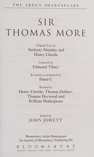 Sir Thomas More by Anthony Munday book cover