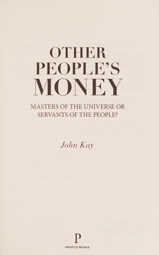 Other People's Money by John Kay book cover