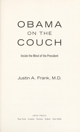 Obama on the couch by Justin A. Frank book cover