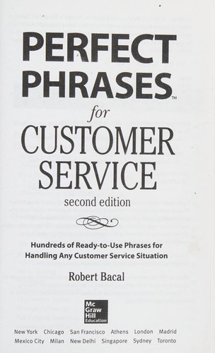 Perfect phrases for customer service by Robert Bacal book cover