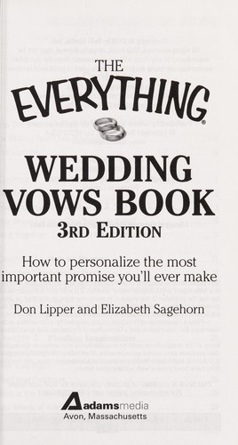 The everything wedding vows book by Don Lipper book cover