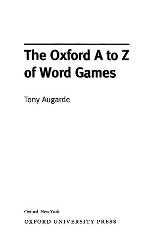 The Oxford guide to word games by Tony Augarde book cover